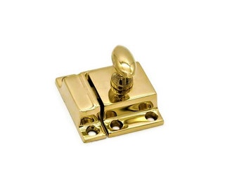 CABINET LATCH 1-5/8" Country Turn Latch Furniture Latch Cupboard Turn Latch Boat Latch Premium Quality Cabinet Latch Solid Polished Brass