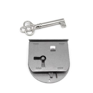 Polished Steel Left-Hand Drawer or Cabinet Lock