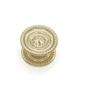 1 1/4 Sheraton Knob Federal Hepplewhite Knob Antique Style With Back Plate Brass Furniture and Cabinet Knobs