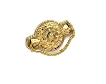 Victorian Drawer Pull SINGLE POST PULL  Furniture Drawer Pull Cabinet Drawer Pull Depression Pull Center Mount Antique Drawer Pull Brass
