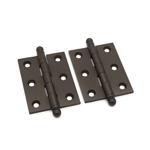 Oil Rubbed Bronze CABINET HINGES 2&quot; Butt Hinges Ball Tip Hinges Premium Cabinet Furniture Hinges Furniture Hinges Antique Hinges Pair