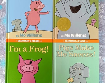 Set of 4 hardcover books for small kids "An elephant & piggie books" by Mo Willems, like new condition, funny stories about two best friends