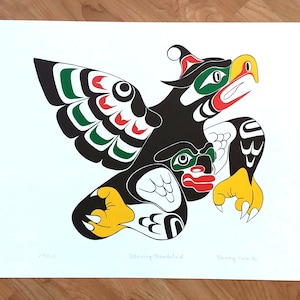 Vintage "Dancing Thunderbird" Print: Northwest Coast Native Art, Signed Limited Edition