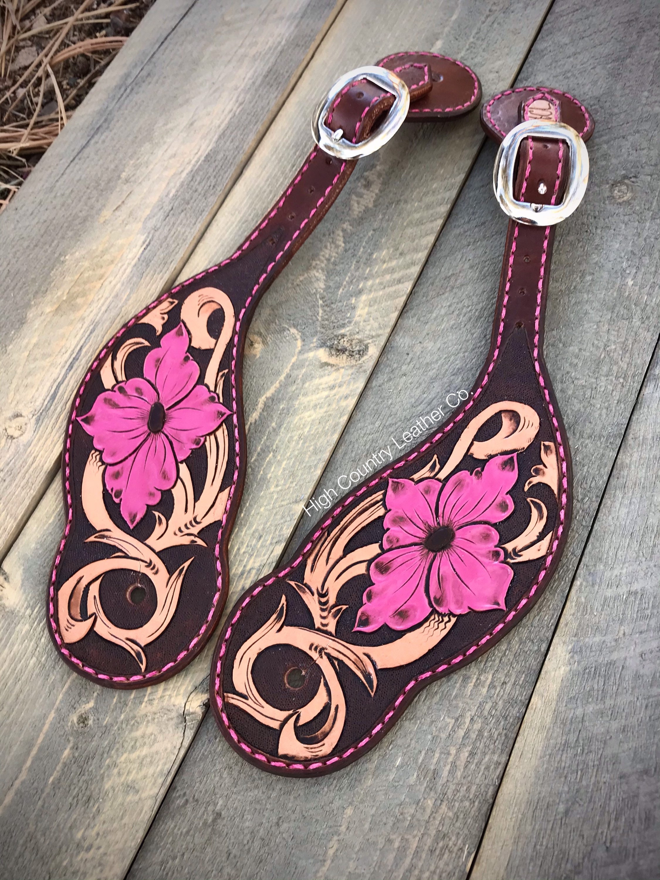 ROYAL KING BLUE AND PINK FLORAL SPUR STRAPS main image 0