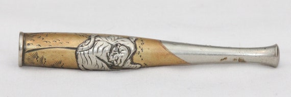 Antique Japanese Silver Cigarette or Cigar Holder