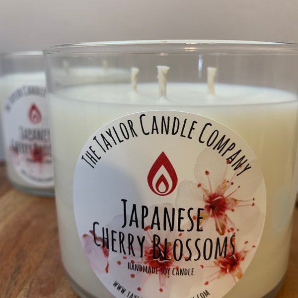 Japanese Cherry Blossom Candle, Soy Candle, Flower Scented Candles