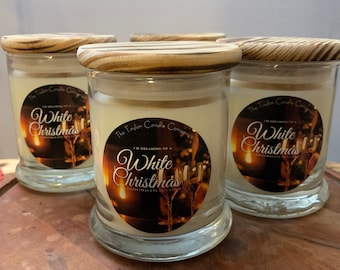 White Christmas Soy Candle, Christmas Hearth Scent