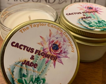Cactus Flower & Jade Soy Candle – Fresh Aloe Agave Scent