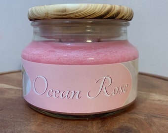 Ocean Rose Soy Candle: Floral Scent, Coastal Quality