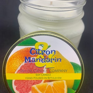 Citron & Mandarin Candle – Bright Citrus Soy Candle, Clean Uplifting Scent, Hand-Poured Gift, 17 oz 3-Wick Candle