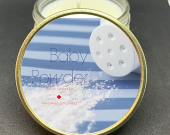 Baby Powder Scented Soy Candle – Handmade Nursery Candle