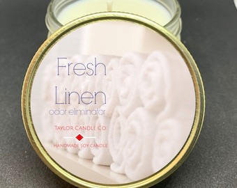 Summer Funk- Fresh Linen w/Lemon Soy Candle – 3-Wick Odor Eliminator, 17oz
