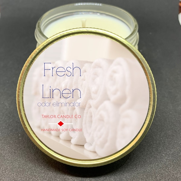 Fresh linen odor eliminator - Soy Candle