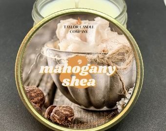 Mahogany & Shea Soy Candle – Luxurious, Warm Earthy | Handcrafted Candle with Essential Oils