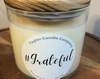 Grateful Scented Candle – Citrus, Lavender, Cashmere Wood - 17oz 3-Wick Soy Candle