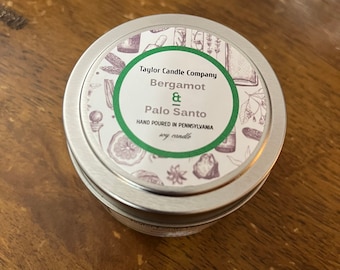 Bergamot & Palo Santo Candle – Soy Wax, Earthy Citrus Scent