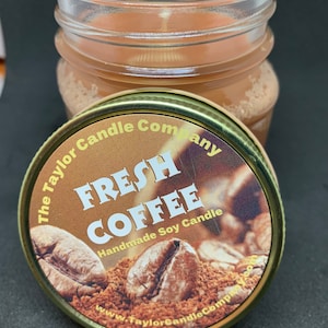 Fresh Coffee Candle – 17oz 3-Wick Soy Candle – Realistic Brewed Coffee Scent – Coffee Lover Gift – Hand-Poured Soy Wax