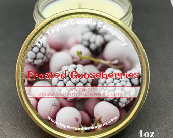 Frosted Gooseberries Soy Candle – 3-Wick Winter Scent