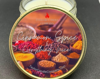 Cinnamon Spice Soy Candle - All Natural, Fall Scent