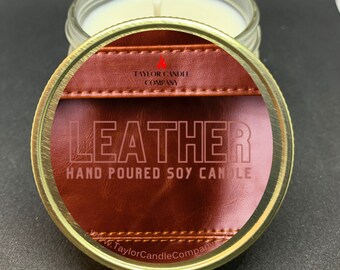 Leather Scented Soy Candle – Hand-Poured, Masculine Candle