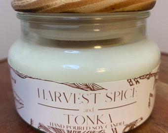 Harvest Spice & Tonka - Soy Candle, Fall Decor, Thanksgiving Gift, Autumn Candle
