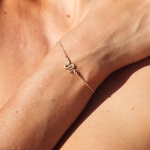 Sterling Silver Snake Bracelet: Dainty Animal Motif Jewelry (Silver or 24K Gold Plated)