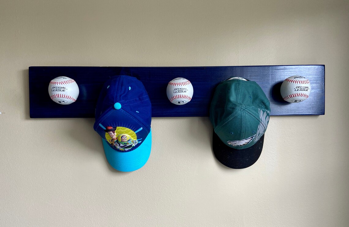 Real Authentic Baseball Hat Rack Baseball Wall Decor Hat Etsy