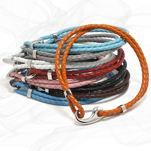 Bolo Leather Double Wrap Bracelet - for Men, Women, Girls or Boys - 9 Colors - Various sizes - by Roxcs - Gift Pouch - TN007 - Add a Pendant