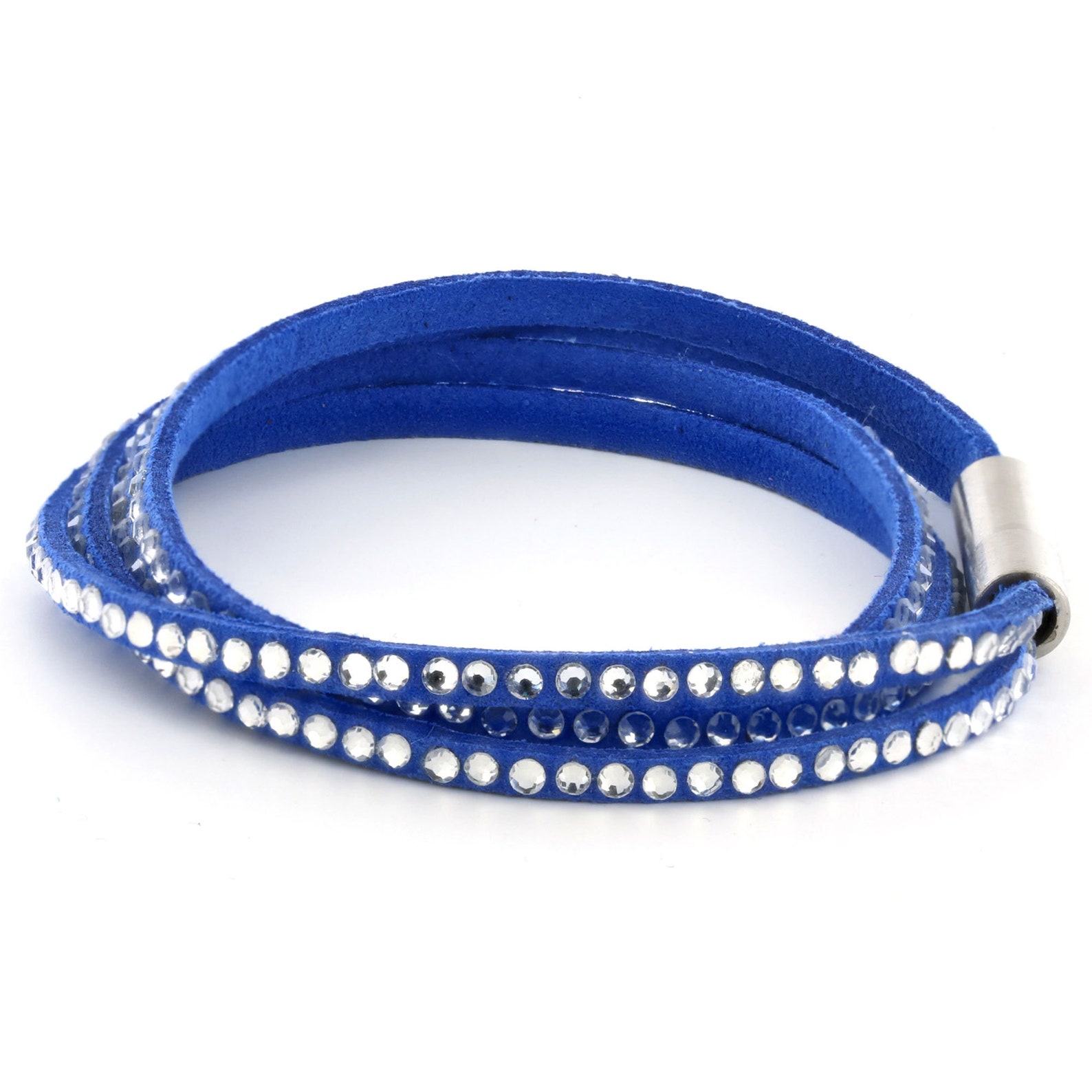 Womens Navy Blue Stacker Leather Beaded Bracelet Multi Row - Etsy