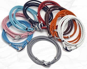Pulseira Bolo Trançada em Couro – Fecho em Aço, 9 Cores
