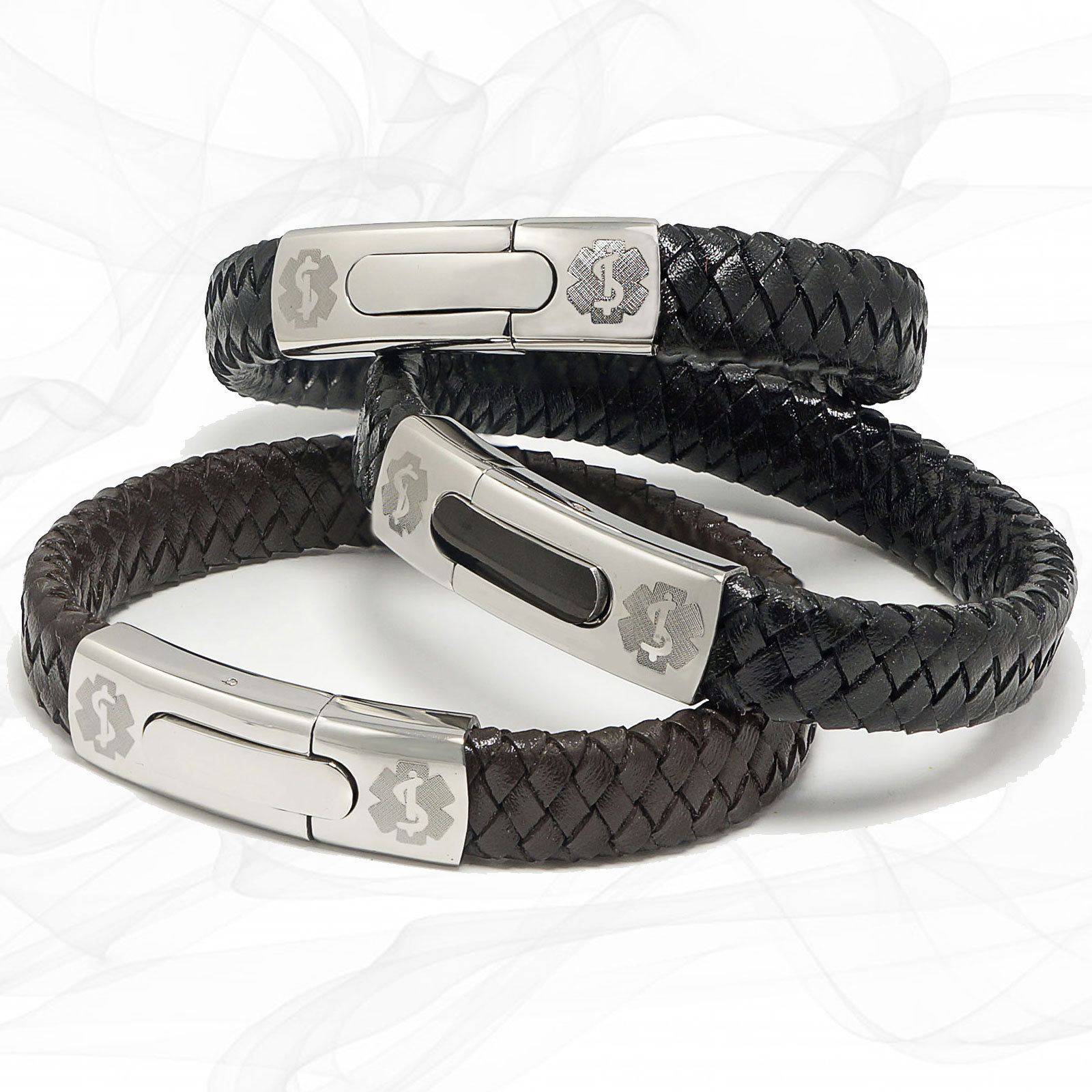 Hidden Medical Alert Bracelet Boys Medical ID Bracelet Mens