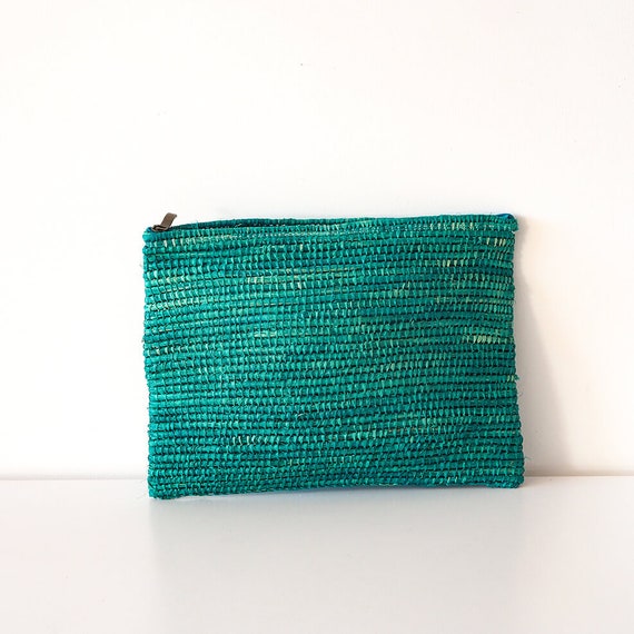 raffia clutch bag