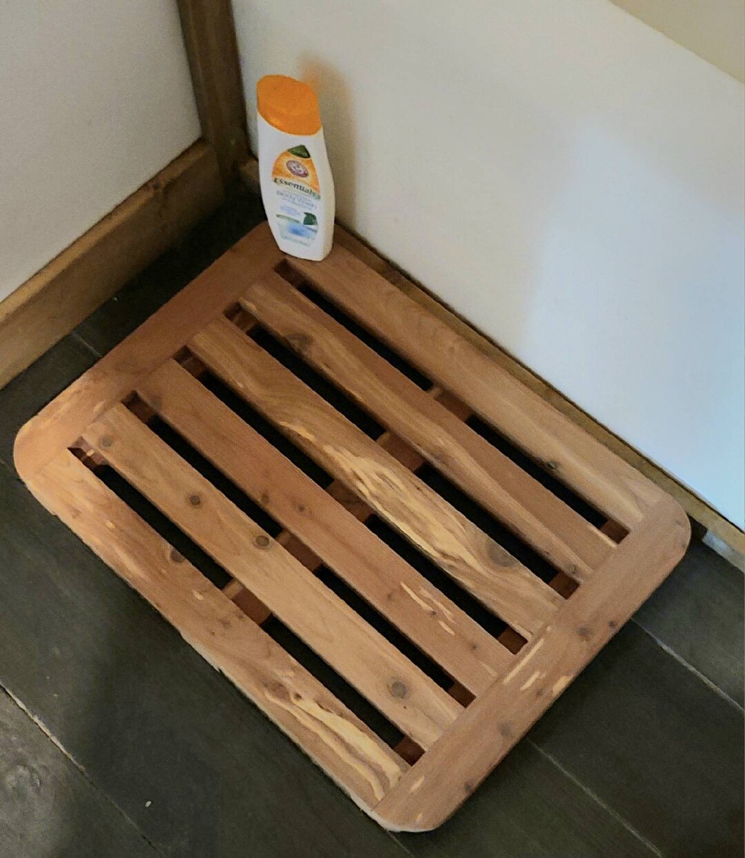 Bathmat. Wooden Bathmat. Handmade Solid Wood Rustic Bath Mat,red Cedar