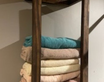 Towel rack. Solid wood handmade Wall mount towel rack. Easy installation. Woodworking. Remodeling. Feature picture is walnut finish.