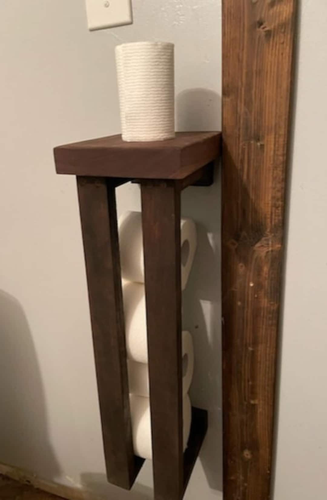 Toilet Paper Holder. Handmade Solid Wood Toilet Paper Holder. Easy