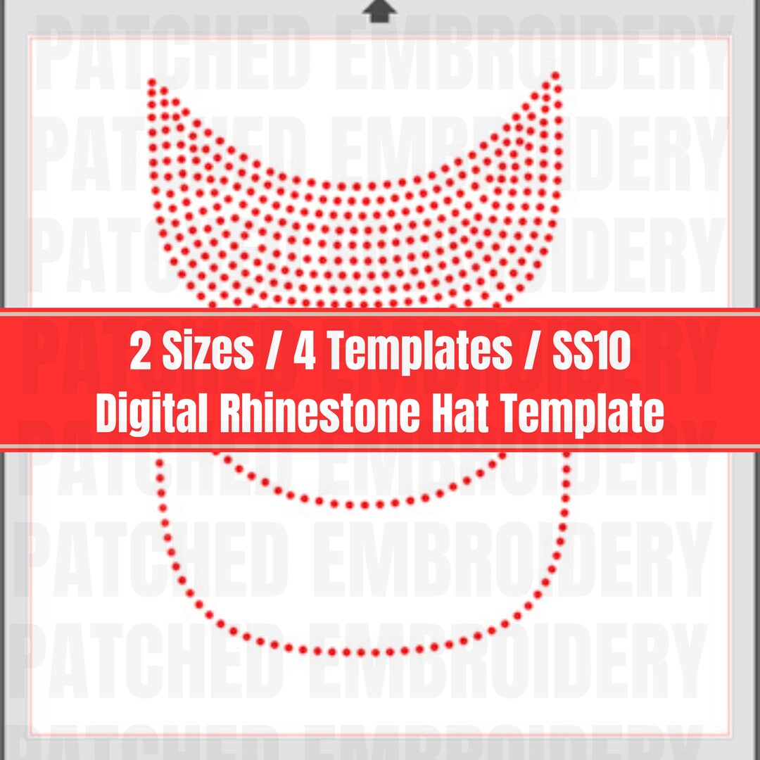 Hat Brim Digital Rhinestone Template | Hat Design | Rhinestones - Etsy