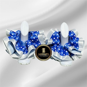 Royal Blue Polka Dot Tutu Anklets: Ruffle Socks Accessory