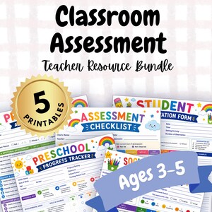 Kit d'évaluation en classe préscolaire imprimable | Formulaires d'observation des élèves | Suivi des progrès | 3-5 ans
