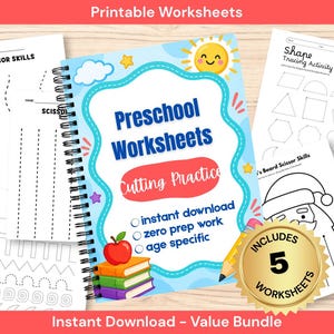 Cutting Lines Worksheets | Straight, Curved and Zigzag Scissor Practice