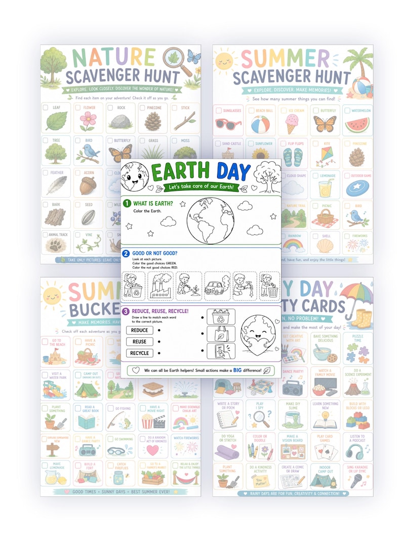 Scavenger Hunt Printable | Nature Activities for Kids Bundle | Ages 3 ...