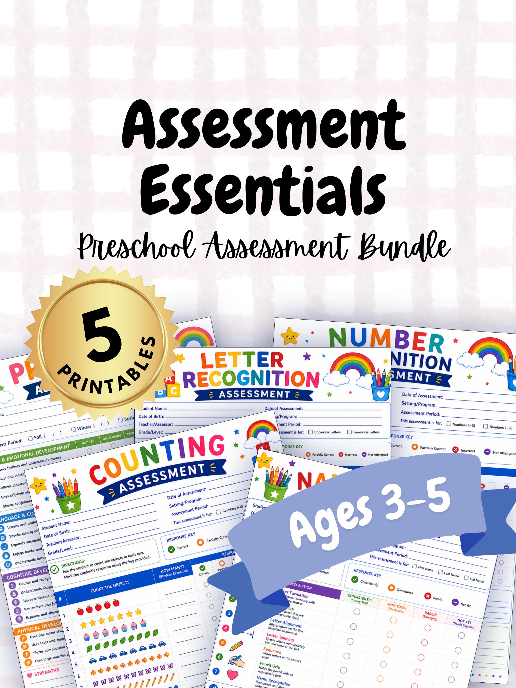 Preschool Assessment Essentials Bundle Printable | Kindergarten ...