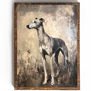Greyhound Printable Greyhound Wall Art for Dog Decor Vintage Dog Painting Racing Dog Art Dog Racing Wall Art Gift for Greyhound Owner Gift