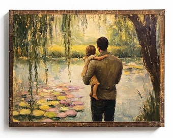 Fatherhood Printable Father Daughter Art Cottagecore Nursery Decor Cottagecore Fatherhood Print Gift for Dad Gift for Fathers Day