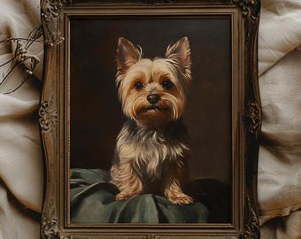 Yorkie Printable Yorkshire Terrier Wall Art Vintage Dog Art Gift for Yorkie Owner Gift for Pet Loss Gift for Pet Memorial Gift for Dog