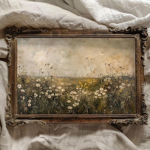 Wildflower Meadow Print Vintage Cottagecore Meadow Printable Cottagecore Art for Kitchen Decor Flower Meadow Art Print Vintage