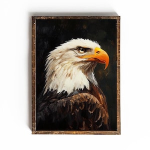 BALD EAGLE PRINT Bald Eagle Painting Printable Wall Art for Cabin Wall Art Eagle Print Rustic Wall Art for Lodge Decor Nature Poster Print