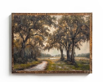 Live Oaks Print Charleston Wall Art Savannah Georgia Printable Avenue of Oaks Print Southern Wall Art Cottagecore Live Oak Wall Art