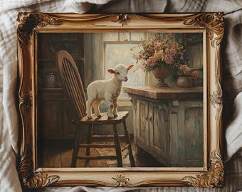 Farmhouse Kitchen Wall Art Farmhouse Wall Decor for Dining Room Cottagecore Wall Art for Kitchen Cottagecore Decor Gift for Sheep Farmer Art