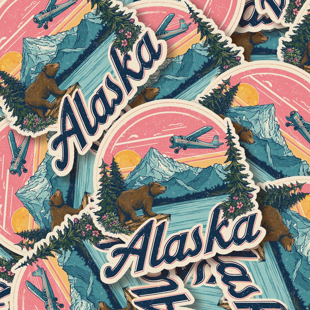 Bulk Stickers Alaska Sticker USA Sticker Travel Stickers Gift for ...