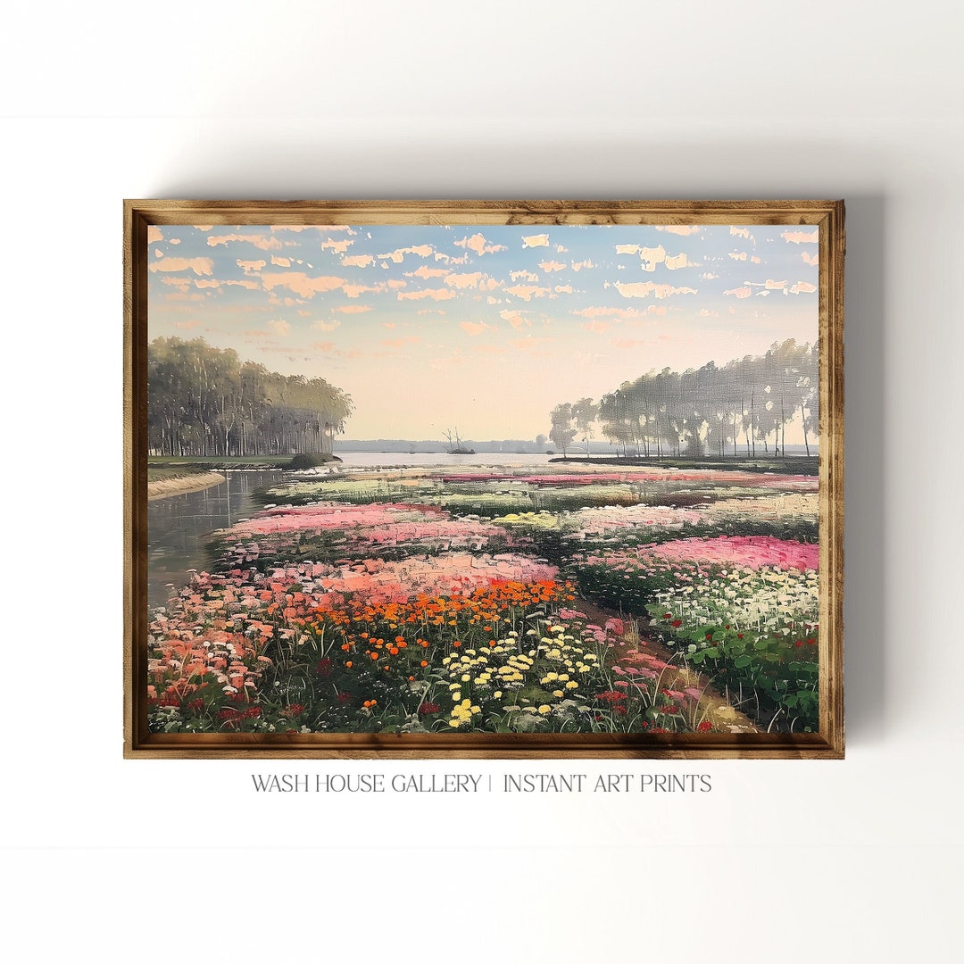 Amsterdam Tulip Field Spring Wall Art Landscape Nursery Decor Printable ...